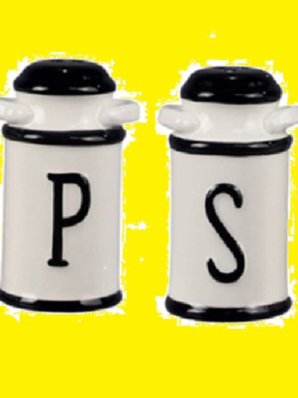 Ceramic Milk Jugs Salt & Pepper Set with rubber plug 3 1/4" tall 18928
